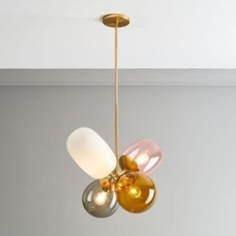 Lampă cu pandantiv nordic unic din sticlă colorată prințesă cu balon pentru copii