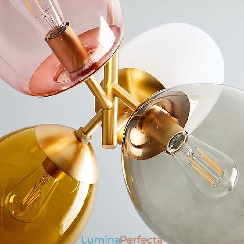 Lampă cu pandantiv nordic unic din sticlă colorată prințesă cu balon pentru copii
