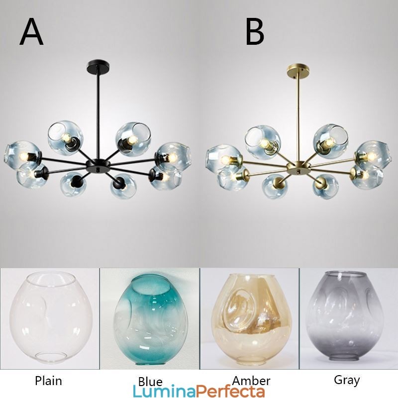 Lampă cu pandantiv din sticlă nordică Lampă magică în formă de fasole Iluminare candelabru