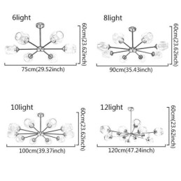 Lampă cu pandantiv din sticlă nordică Lampă magică în formă de fasole Iluminare candelabru