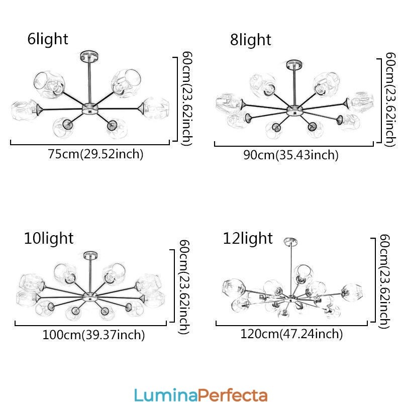 Lampă cu pandantiv din sticlă nordică Lampă magică în formă de fasole Iluminare candelabru
