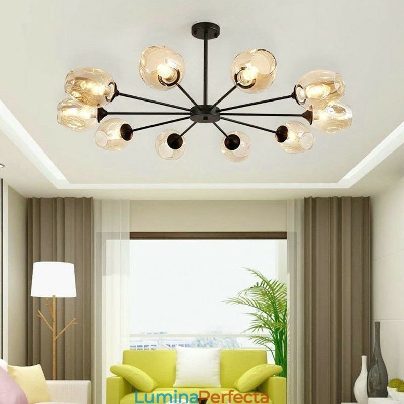 Lampă cu pandantiv din sticlă nordică Lampă magică în formă de fasole Iluminare candelabru