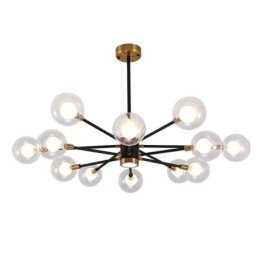 Lampă nordică din sticlă, alb, lapte, rotund, candelabru