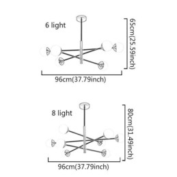Lampă de iluminat candelabru din sticlă nordică în formă de fasole magică