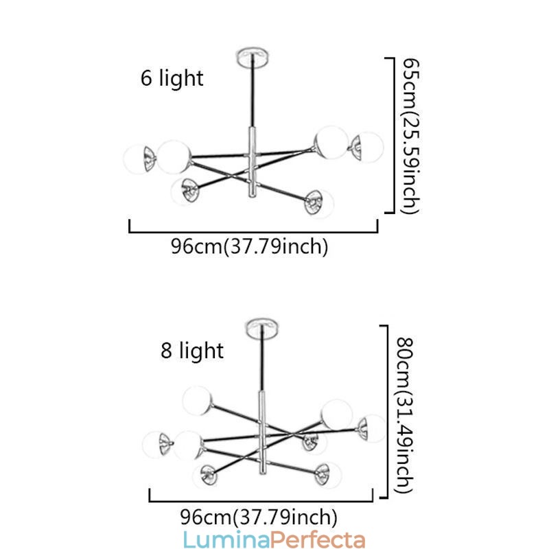 Lampă de iluminat candelabru din sticlă nordică în formă de fasole magică