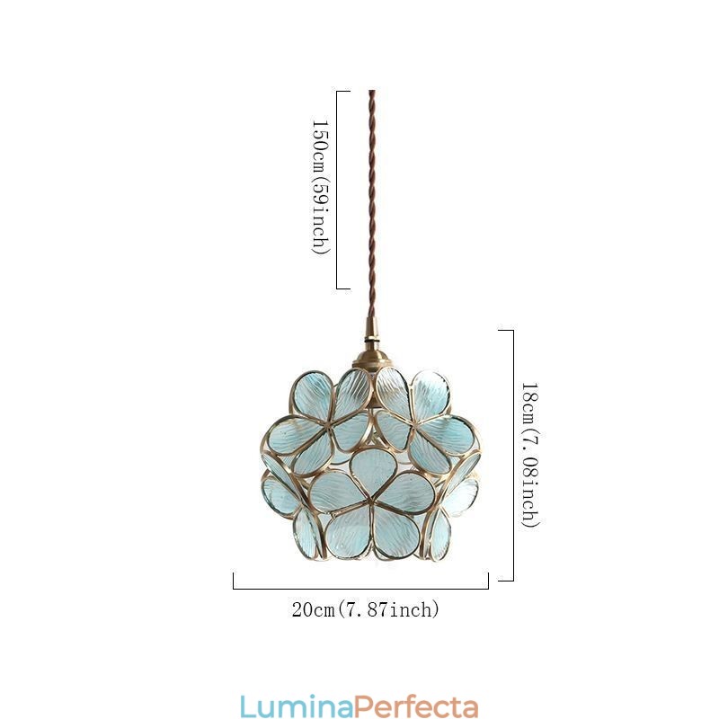 Lampă cu pandantiv creativă nordică Iluminare pentru casă din sticlă Lampă în formă de petală Lampă de noptieră