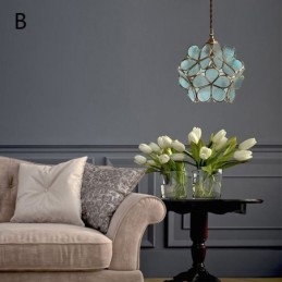 Lampă cu pandantiv creativă nordică Iluminare pentru casă din sticlă Lampă în formă de petală Lampă de noptieră