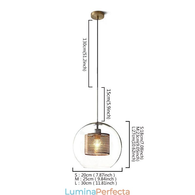 Lampă cu pandantiv nordic Iluminat pentru acasă Lampă rotundă în formă de bilă Lampă de noptieră