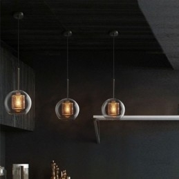 Lampă cu pandantiv nordic Iluminat pentru acasă Lampă rotundă în formă de bilă Lampă de noptieră