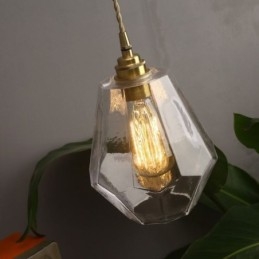 Lampă cu pandantiv retro nordic, alamă, sticlă, pentru casă, lampă în formă de turn