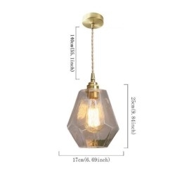 Lampă cu pandantiv retro nordic, alamă, sticlă, pentru casă, lampă în formă de turn