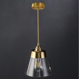 Lampă cu pandantiv retro nordic Abajur din sticlă Iluminat pentru acasă Suport din alamă Lampă