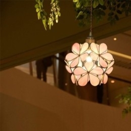 Lampă de suspendare creativă nordică Iluminare pentru casă din sticlă Lampă în formă de petală