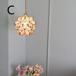 Lampă de suspendare creativă nordică Iluminare pentru casă din sticlă Lampă în formă de petală