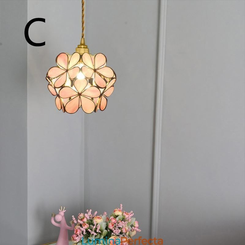 Lampă de suspendare creativă nordică Iluminare pentru casă din sticlă Lampă în formă de petală