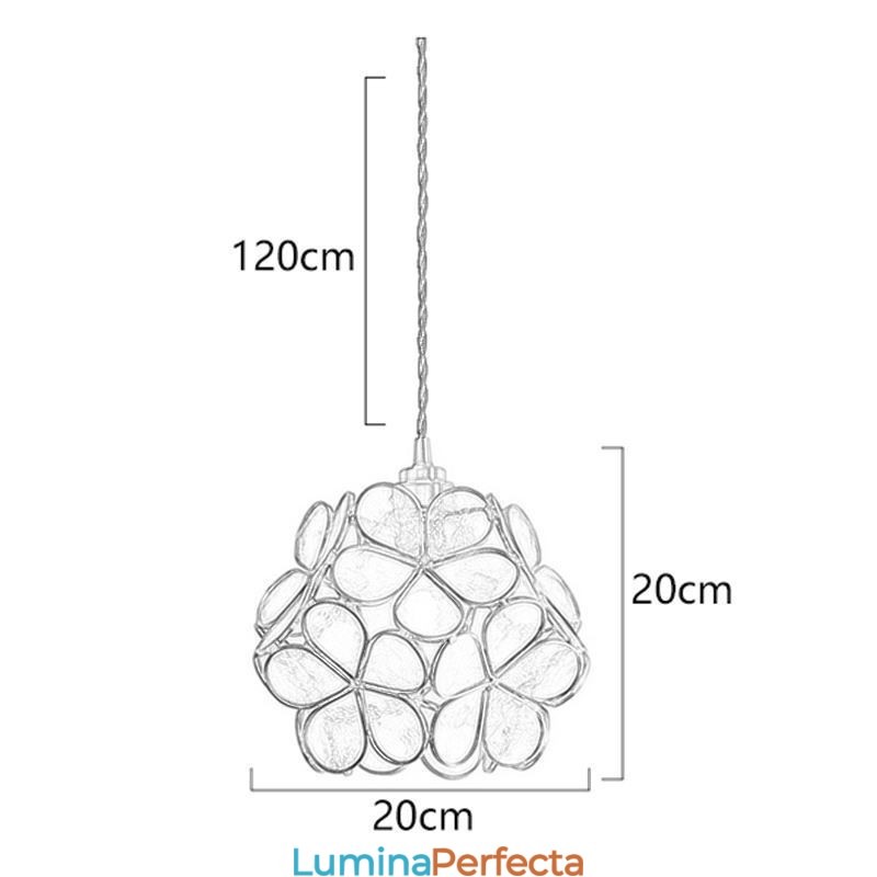 Lampă de suspendare creativă nordică Iluminare pentru casă din sticlă Lampă în formă de petală