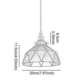 Lampă suspendată cu vitralii geometrice