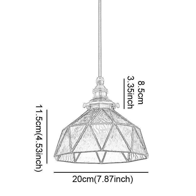 Lampă suspendată cu vitralii geometrice