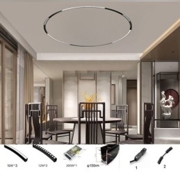 Lumină circulară pe șină Corp de iluminat pe șină magnetică încasabilă 150 cm