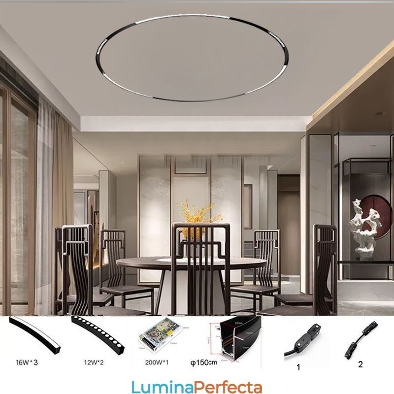 Lumină circulară pe șină Corp de iluminat pe șină magnetică încasabilă 150 cm