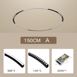 Lumină circulară pe șină Corp de iluminat pe șină magnetică încasabilă 150 cm