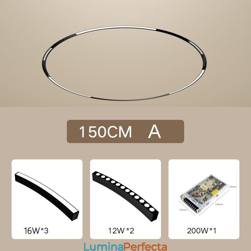 Lumină circulară pe șină Corp de iluminat pe șină magnetică încasabilă 150 cm