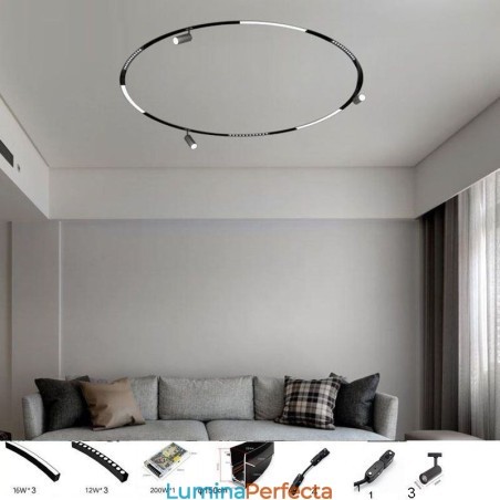 Lumină circulară magnetică pe calea reflector încastrat Lumină decorativă 150 cm