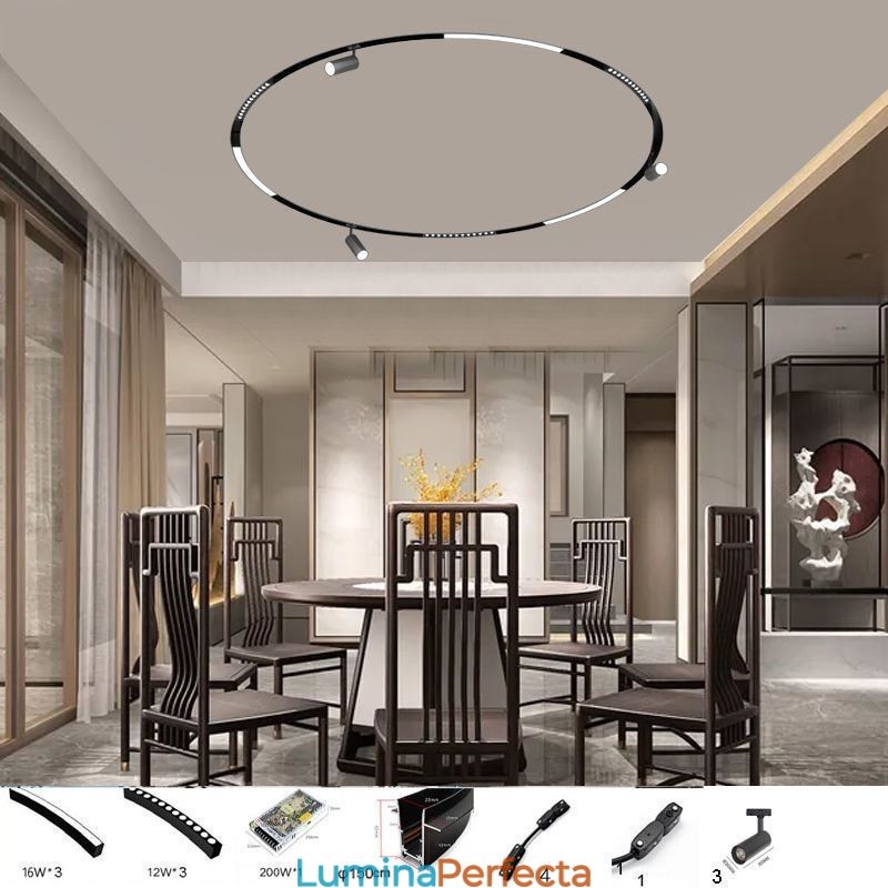 Lumină circulară magnetică pe calea reflector încastrat Lumină decorativă 150 cm