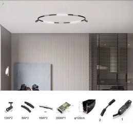 Sistem de iluminat pe șină circulară Corp de iluminat pe șină magnetică încasabilă 120cm