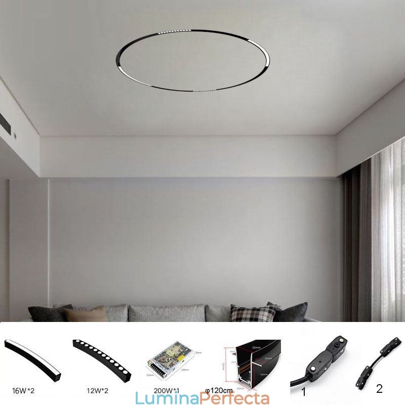 Lumină pe șină Corp de iluminat circular încastrat magnetic 120cm