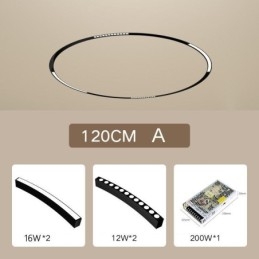 Lumină pe șină Corp de iluminat circular încastrat magnetic 120cm