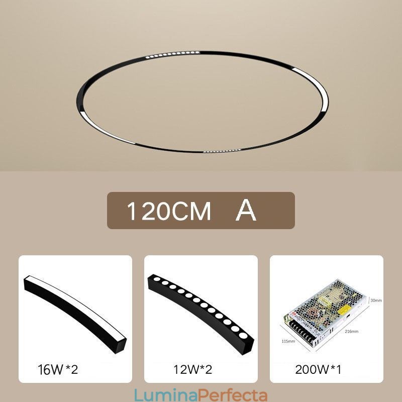 Lumină pe șină Corp de iluminat circular încastrat magnetic 120cm