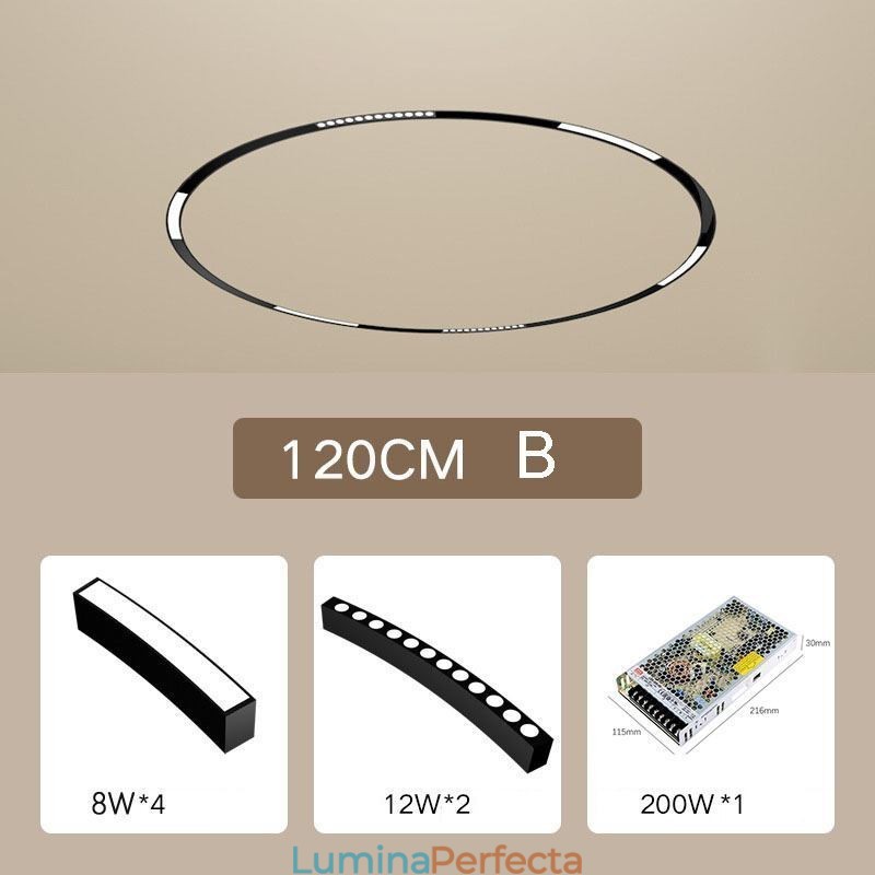Lumină pe șină Corp de iluminat circular încastrat magnetic 120cm