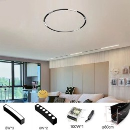 Lumină circulară magnetică pe calea reflector încastrat Lumină decorativă 80 cm