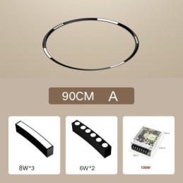 Lumină circulară magnetică pe calea reflector încastrat Lumină decorativă 80 cm