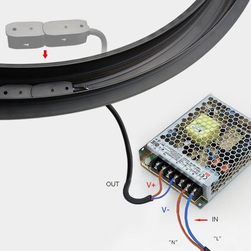 Lumină circulară magnetică pe calea reflector încastrat Lumină decorativă 80 cm