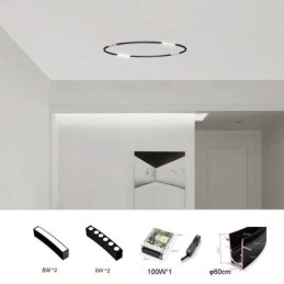 Lumină Circulară Lumină Încastră Magnetică Lumină Decorativă 60cm