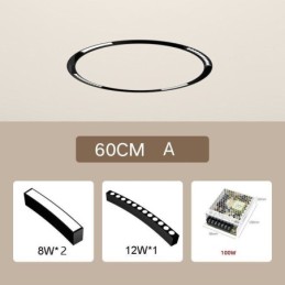 Lumină Circulară Lumină Încastră Magnetică Lumină Decorativă 60cm