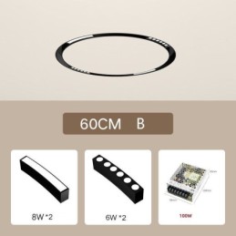 Lumină Circulară Lumină Încastră Magnetică Lumină Decorativă 60cm