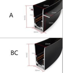 Sine de iluminat încastrate Benzi rotunde magnetice din aluminiu