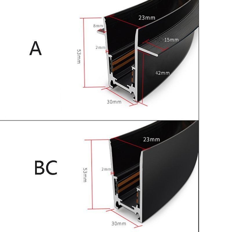 Sine de iluminat încastrate Benzi rotunde magnetice din aluminiu