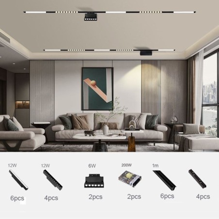 Spot încastrat Lumină magnetică pe sină Lumină decorativă 3M*2 Spot încastrat Lumină magnetică pe sină Lumină decorativă 3M*2