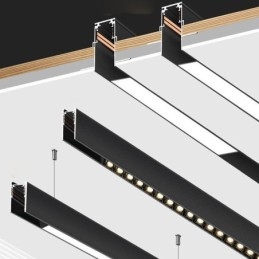 Sine de iluminat pe șine încastrate Profil de suprafață de șină magnetică din aluminiu Banda de lumină ultra subțire de șină 100 cm