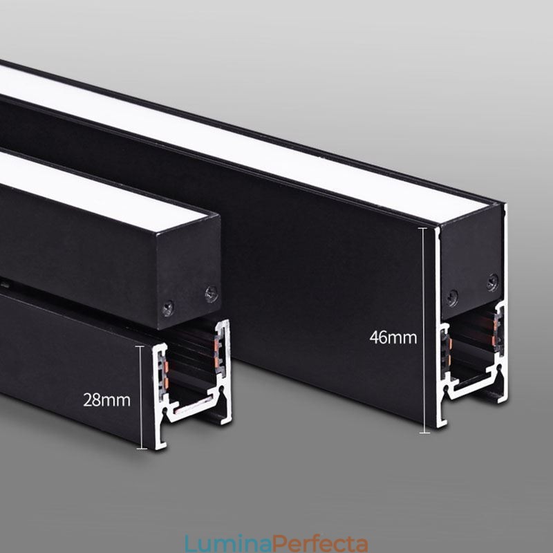 Sine de iluminat pe șine încastrate Profil de suprafață de șină magnetică din aluminiu Banda de lumină ultra subțire de șină 100 cm