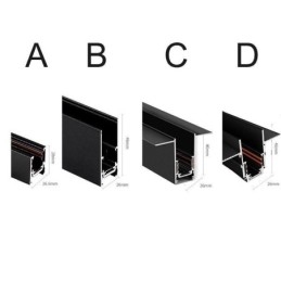 Sine de iluminat pe șine încastrate Profil de suprafață de șină magnetică din aluminiu Banda de lumină ultra subțire de șină 100 cm