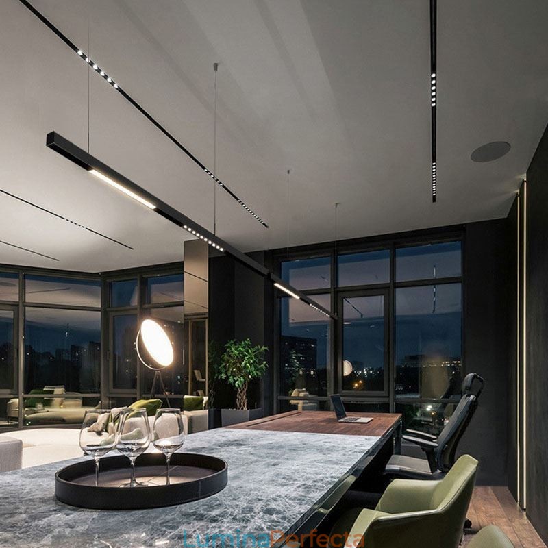 Sine de iluminat pe șine încastrate Profil de suprafață de șină magnetică din aluminiu Banda de lumină ultra subțire de șină 100 cm