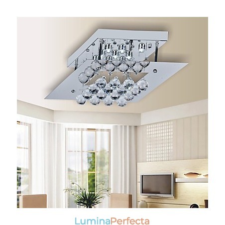 Montaj încastrat din metal galvanizat din cristal modern și contemporan Montaj încastrat din metal galvanizat din cristal modern și contemporan