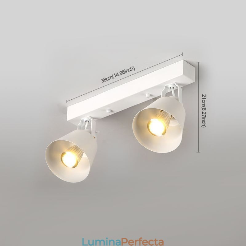 Iluminat industrial pe șenile din fier, rustic, vintage
