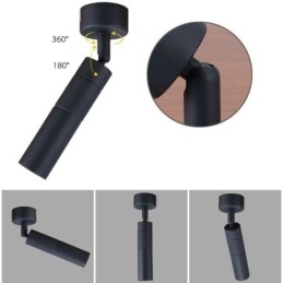 Reflector rotativ COB Spot negru de tavan (o singură lumină)