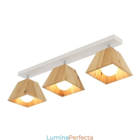 Spot nordic din lemn Spot de tavan rotativ cu patru prisme Spot nordic din lemn Spot de tavan rotativ cu patru prisme